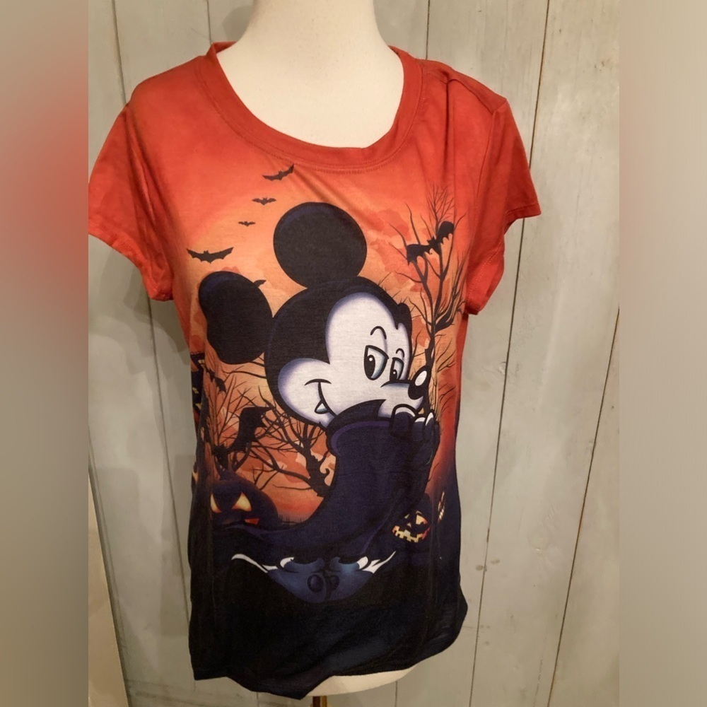 Vampire Disney Mickey Mouse Goth Halloween Orange Size-XL‎ Juniors